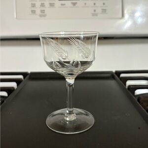 Vintage Wheat Design Wine/Cordial Glass*** not 7 Available